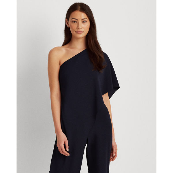 Lighthouse Navy One-Shoulder Cape Jumpsuit Lauren 4