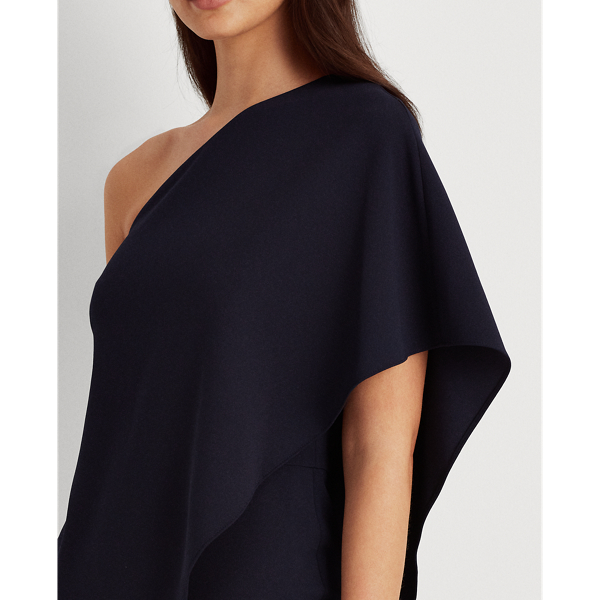 Lighthouse Navy One-Shoulder Cape Jumpsuit Lauren 6