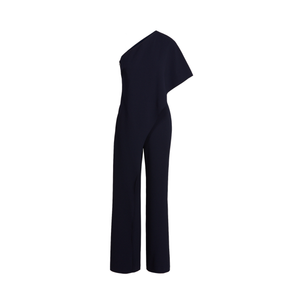 Lighthouse Navy One-Shoulder Cape Jumpsuit Lauren 2