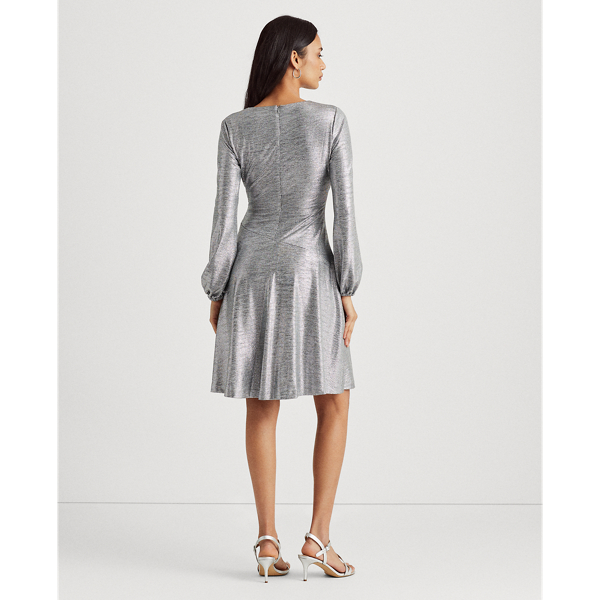 Abito a maniche lunghe metallizzato Lauren in Grigio scuro Argento 5