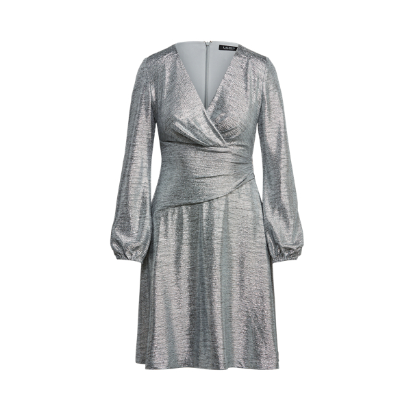 Abito a maniche lunghe metallizzato Lauren in Grigio scuro Argento 2