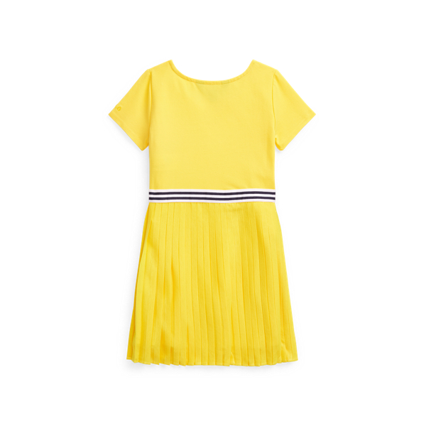 University Yellow Pleated Stretch Jersey Dress Girls 1.5-6.5 Years 2