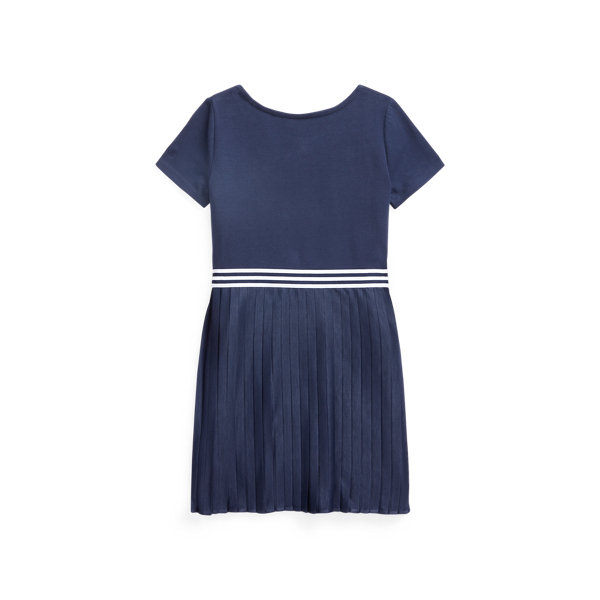 Refined Navy Pleated Stretch Jersey Dress Girls 1.5-6.5 Years 2