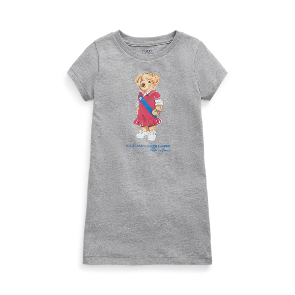 Katoenjersey T-shirtjurk met Polo Bear Girls 1.5-6.5 Years in 1