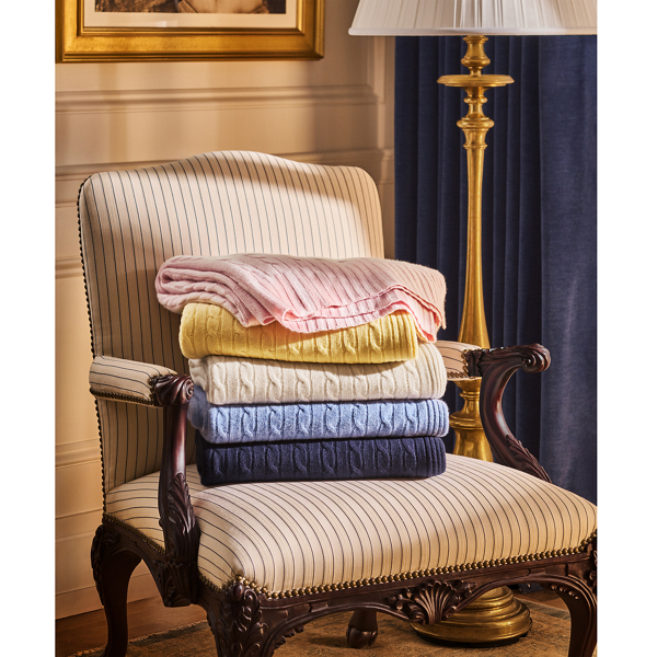 The Iconic Cable Cashmere Throw Blanket