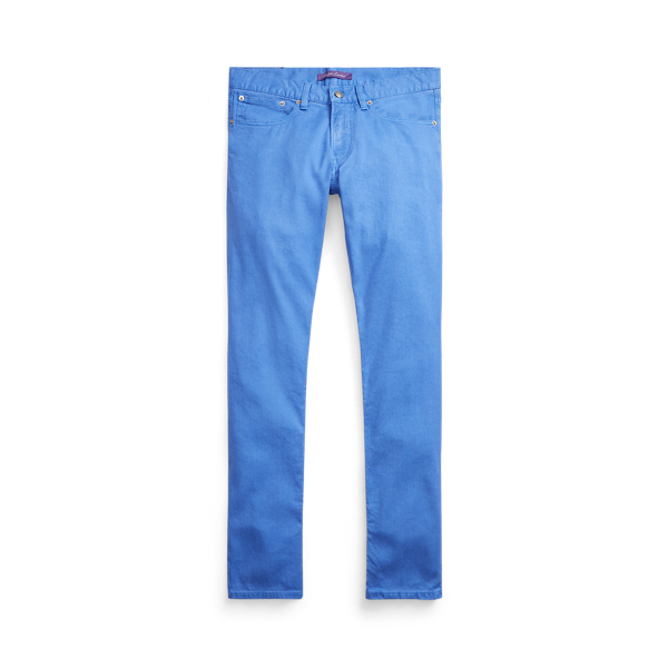 Slim Fit Linen-Cotton Stretch Jean Purple Label 1