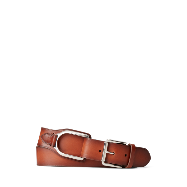 Stirrup Turn-Back Burnished Leather Belt Purple Label 1