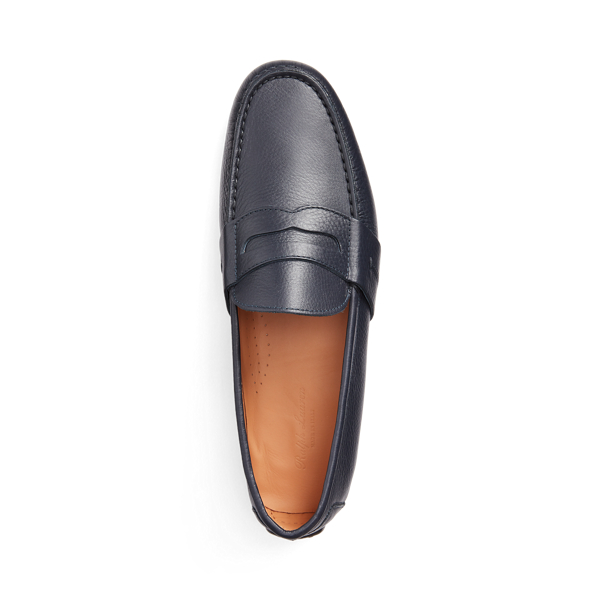 Navy Hayward Tumbled Calfskin Driver Purple Label 4