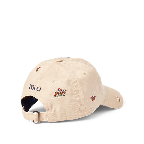 Classic Khaki W/Horse Emb Embroidered Chino Cap Polo Ralph Lauren 2