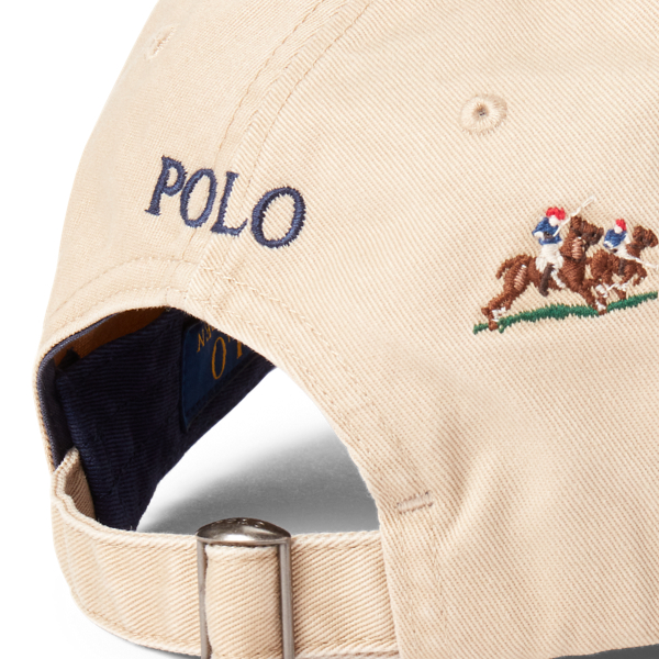 Classic Khaki W/Horse Emb Embroidered Chino Cap Polo Ralph Lauren 3