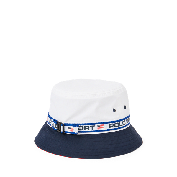 Ceramic White/Navy Polo Sport Nylon Bucket Hat Polo Ralph Lauren 2