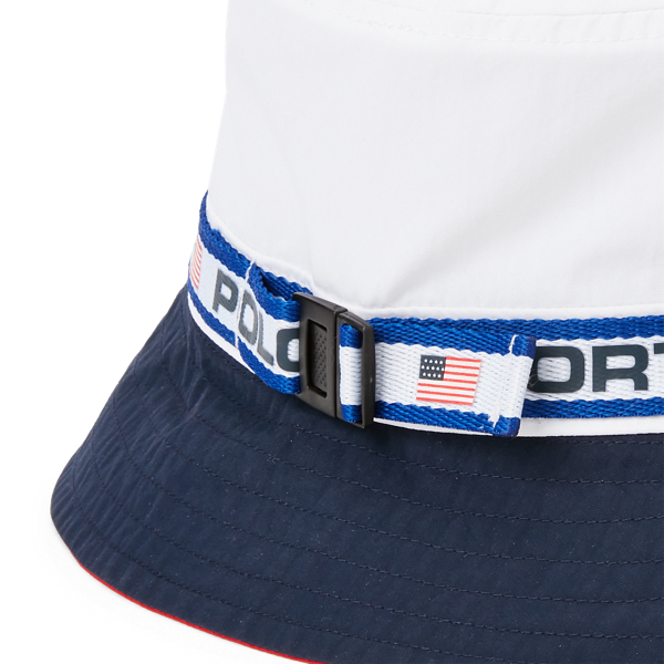 Ceramic White/Navy Polo Sport Nylon Bucket Hat Polo Ralph Lauren 3