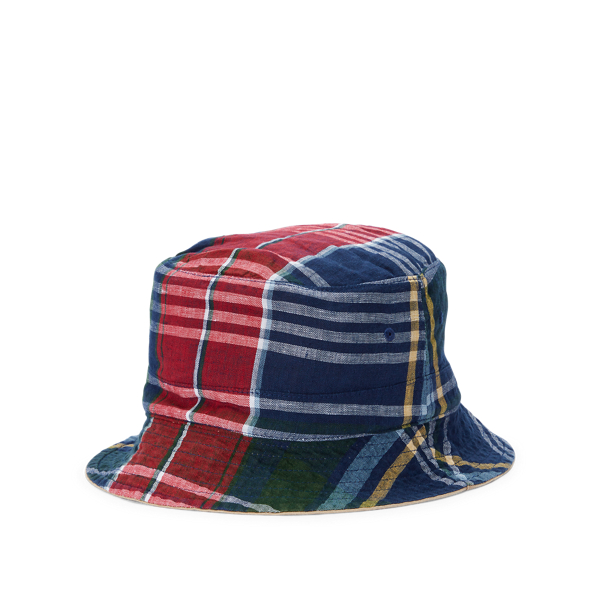 Desert Khaki/Madras Reversible Madras Bucket Hat Polo Ralph Lauren 2