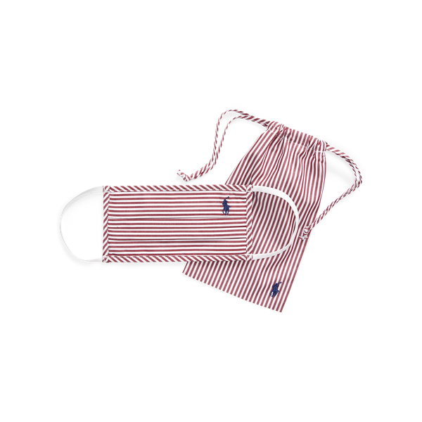 Masque Polo en coton Polo Ralph Lauren en Lie-de-vin/Blanc 2