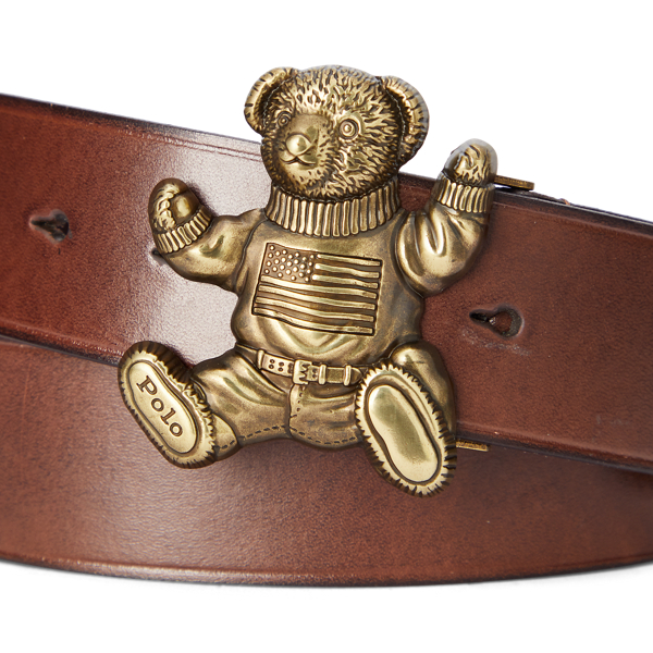 Brown Polo Bear Leather Belt Polo Ralph Lauren 2