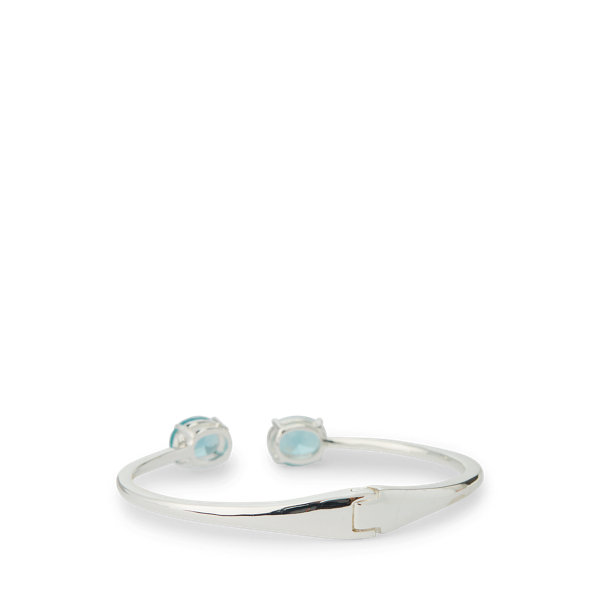 Silver/Aqua Stone Cuff Bracelet Lauren 2