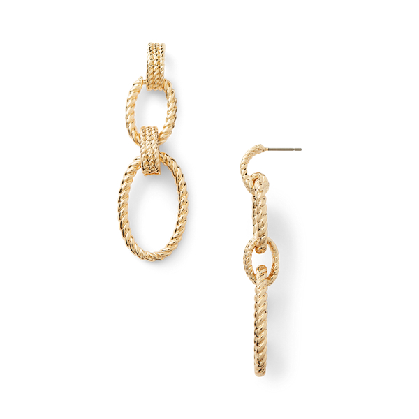 Gold Gold-Tone Rope Drop Earrings Lauren 2