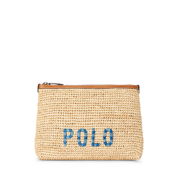 Cartera peque&ntilde;a de rafia con cremallera