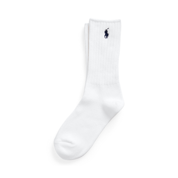 White Embroidered Pony Crew Socks Polo Ralph Lauren 1