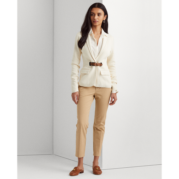 Cream/ Cuoio Combed Cotton Blazer Lauren 4