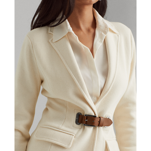 Cream/ Cuoio Combed Cotton Blazer Lauren 6