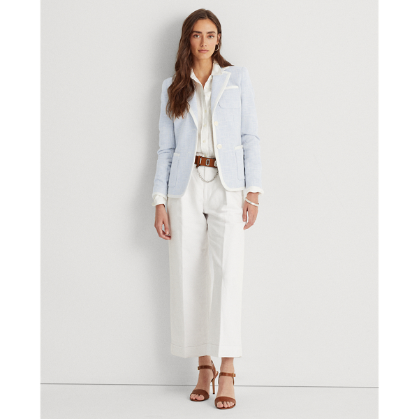Dust Blue Cotton Dobby Blazer Lauren 4