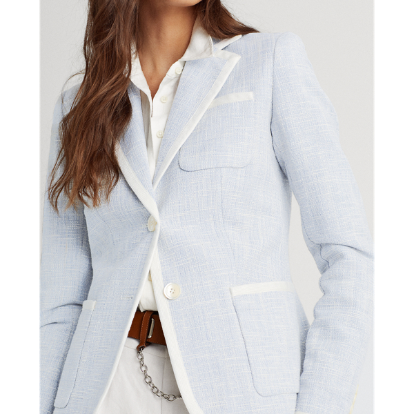 Dust Blue Cotton Dobby Blazer Lauren 6