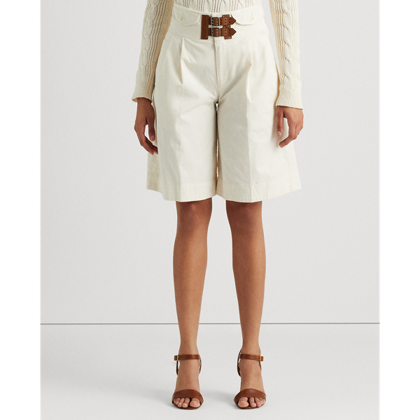 Mascarpone Cream Stretch Cotton Sateen Short Lauren 4