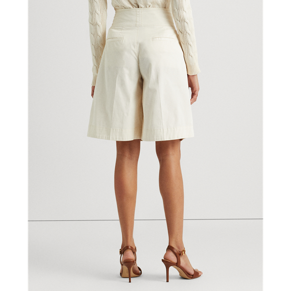 Mascarpone Cream Stretch Cotton Sateen Short Lauren 5