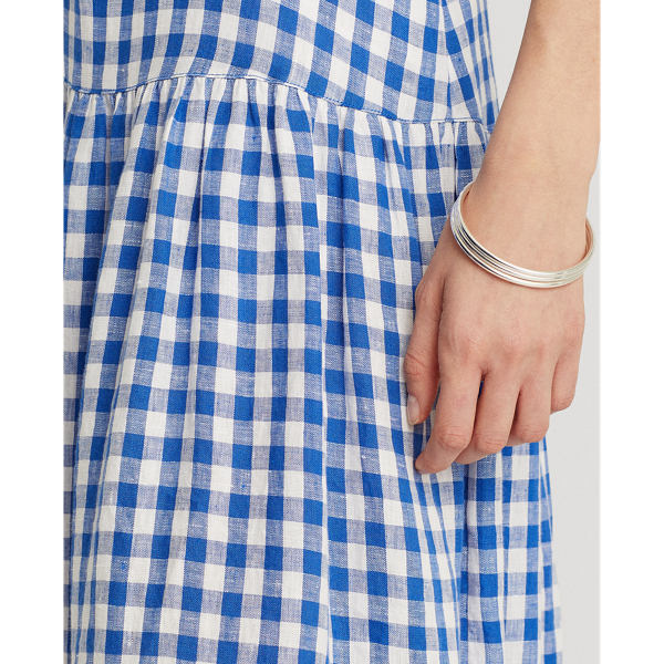 Blue/White Gingham Linen Maxiskirt Lauren 6