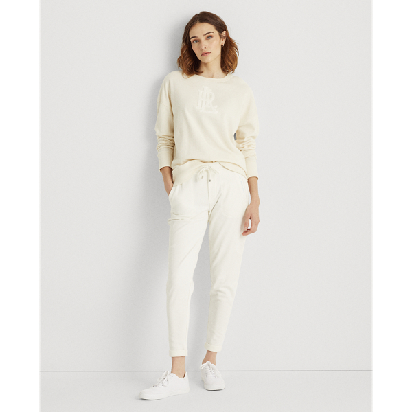 Pale Cream Chenille Logo French Terry Pullover Lauren 4