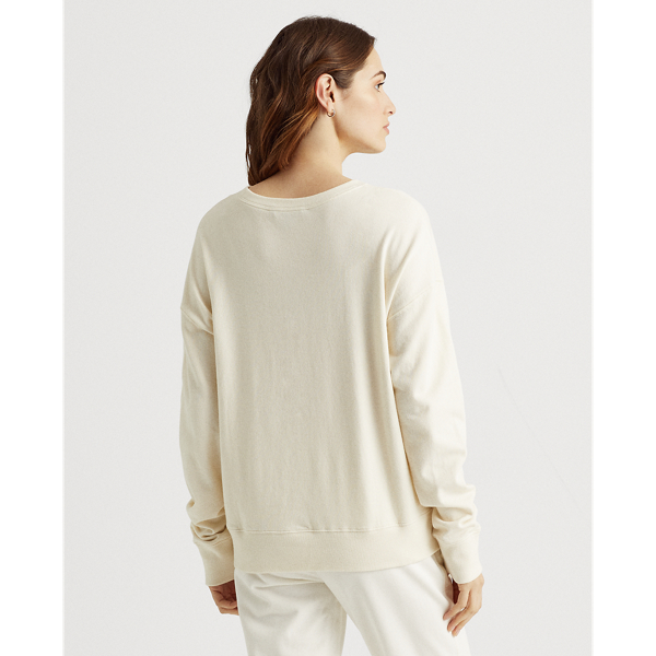 Pale Cream Chenille Logo French Terry Pullover Lauren 5