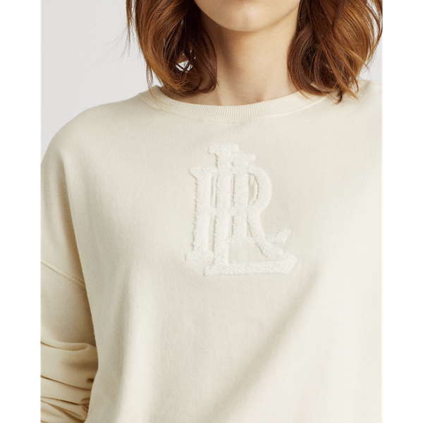 Pale Cream Chenille Logo French Terry Pullover Lauren 6