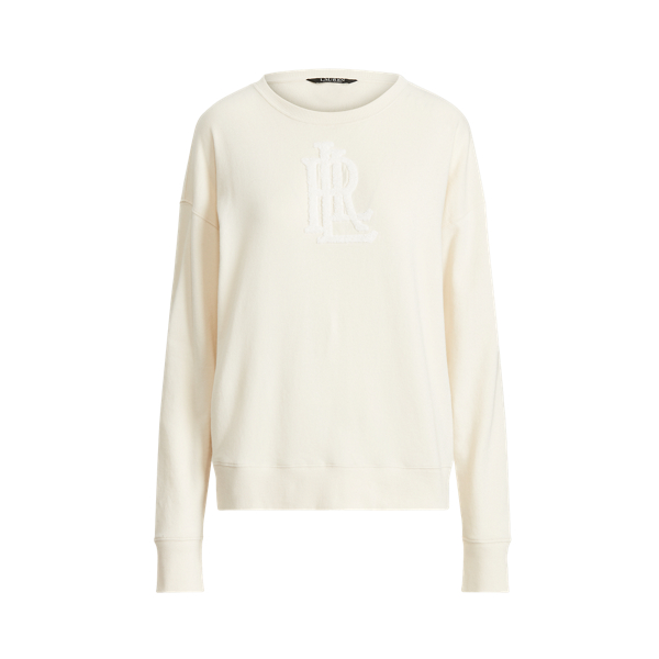 Pale Cream Chenille Logo French Terry Pullover Lauren 2