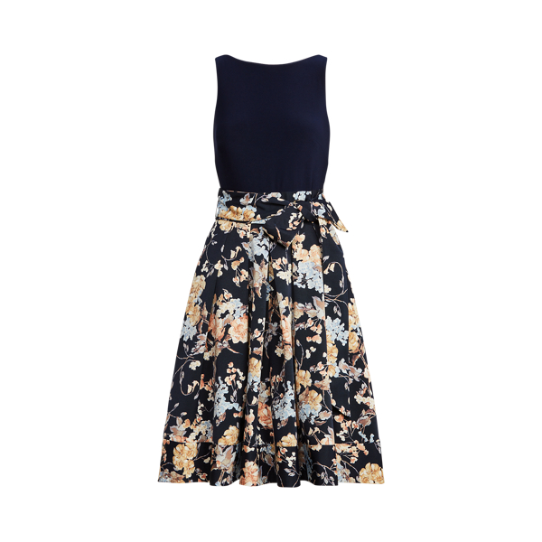 Floral Sleeveless Faille Dress Lauren 1