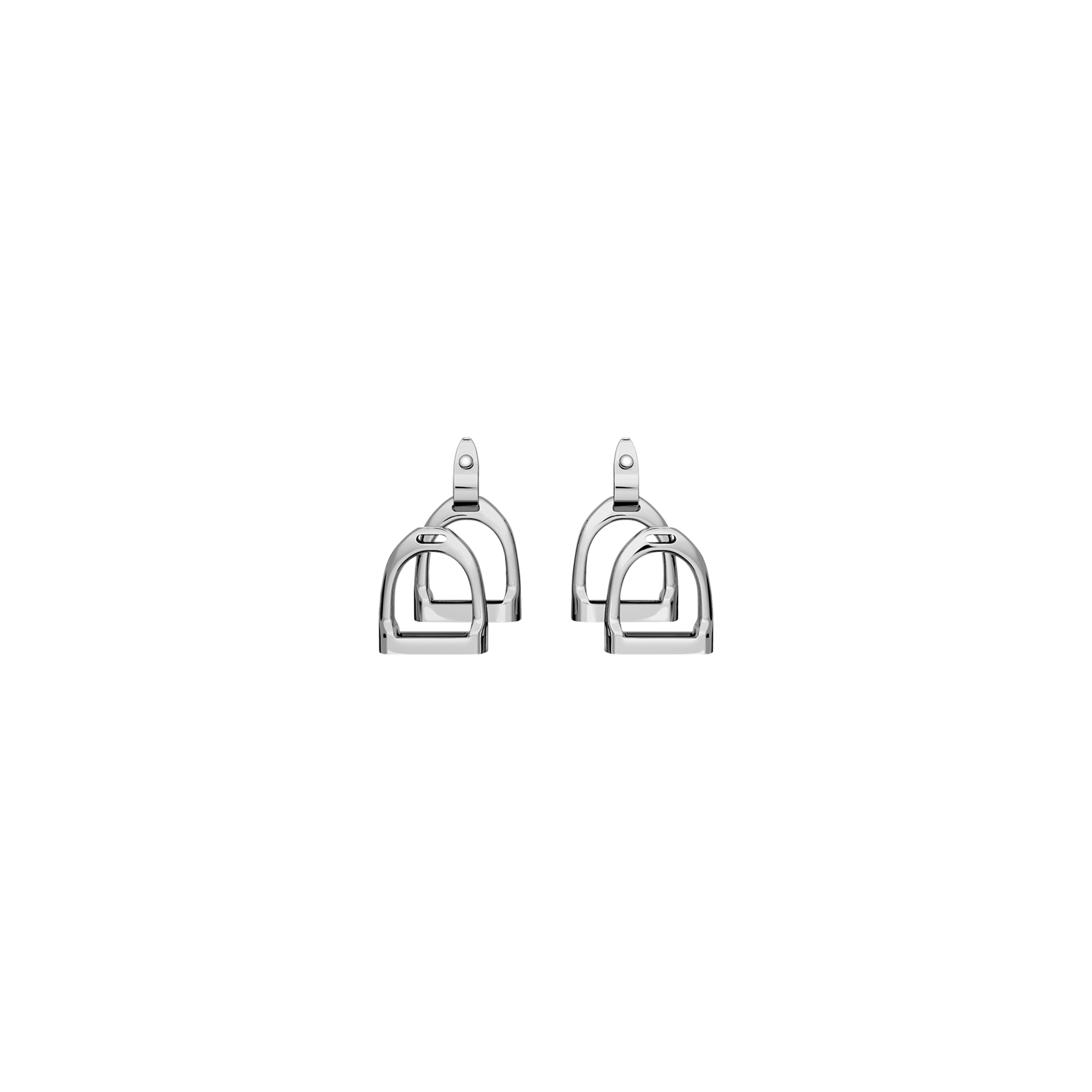 Женские серьги Ralph Lauren Sterling Silver Double-Stirrup, цвет: Серебро — фото 1