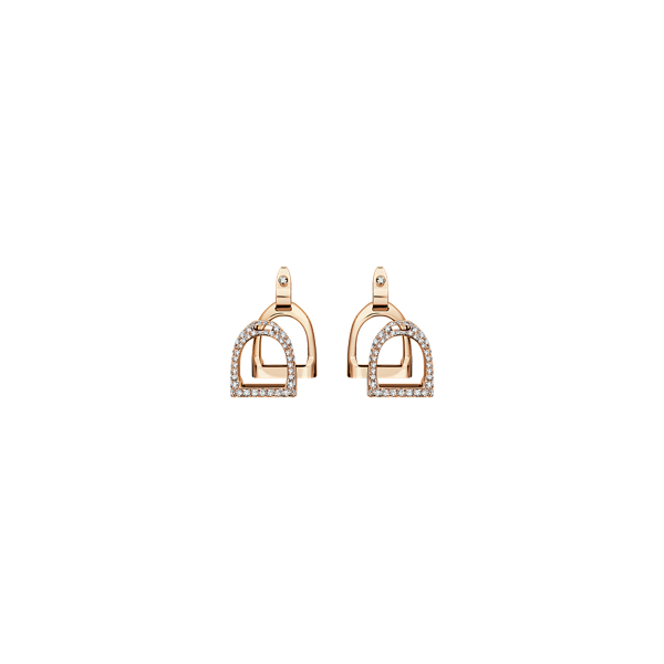 Pavé Diamond Double-Stirrup Earrings