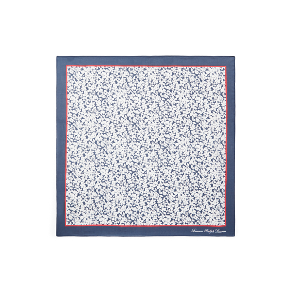 Refined Navy Adriana Silk-Blend Square Scarf Lauren 2