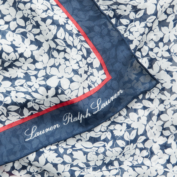 Refined Navy Adriana Silk-Blend Square Scarf Lauren 3