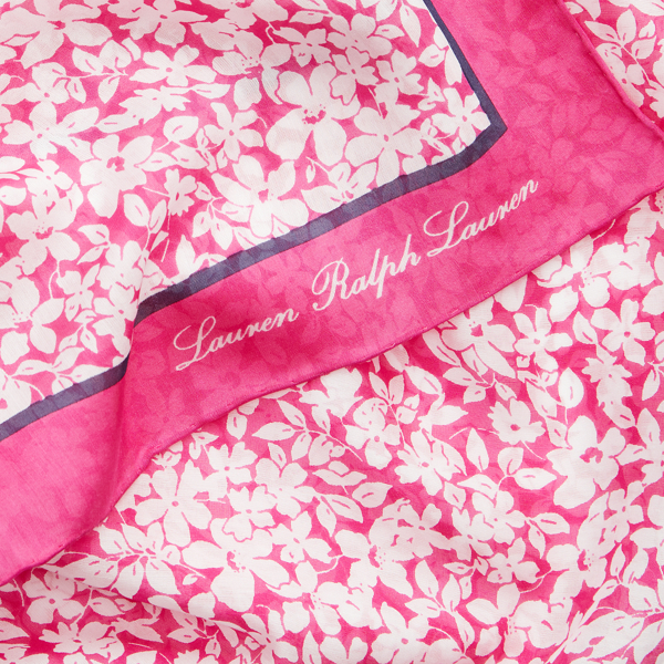 Deco Bright Pink Adriana Silk-Blend Square Scarf Lauren 3