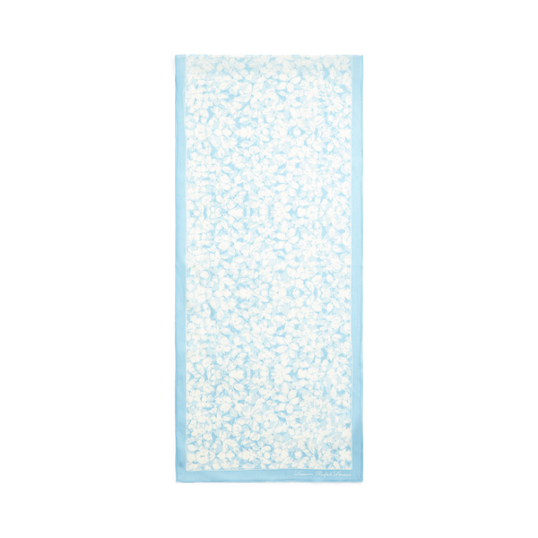 Dust Blue/Pale Yellow Janelle Silk Chiffon Scarf Lauren 2
