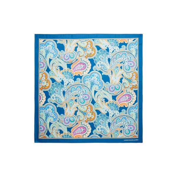 Refined Navy Angela Paisley Silk Twill Scarf Lauren 2