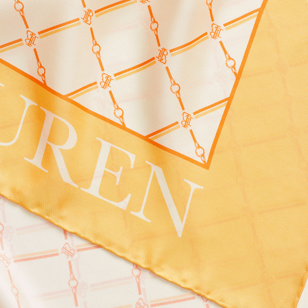 Cream Dalia Silk Twill Square Scarf Lauren 3