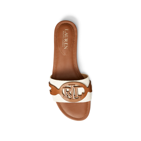 Alegra Canvas-Leather Slide Sandal for Women | Ralph Lauren® PK