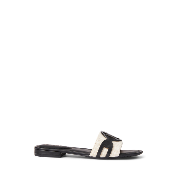 Alegra Canvas-Leather Slide Sandal