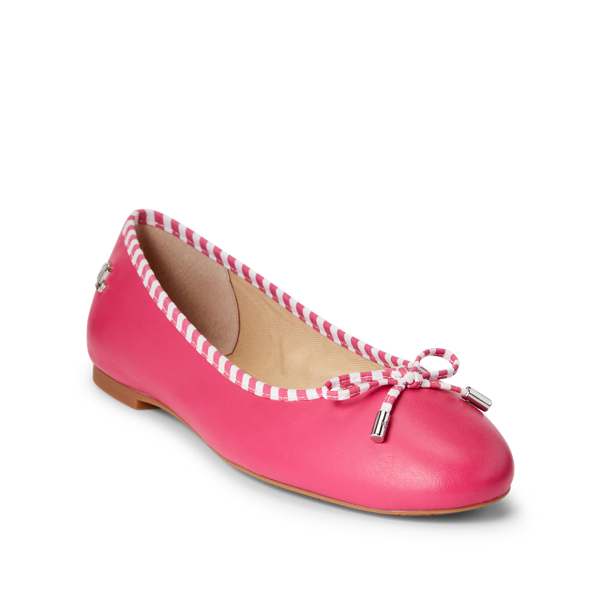 Bright Pink/Bright Pink/W Jayna II Striped Nappa Leather Flat Lauren 2