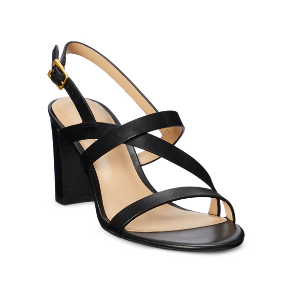 Black Mackensie Burnished Leather Sandal Lauren 2