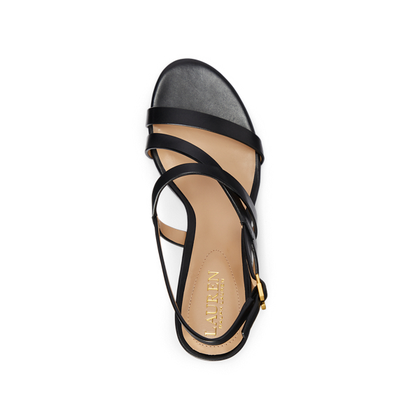 Black Mackensie Burnished Leather Sandal Lauren 4
