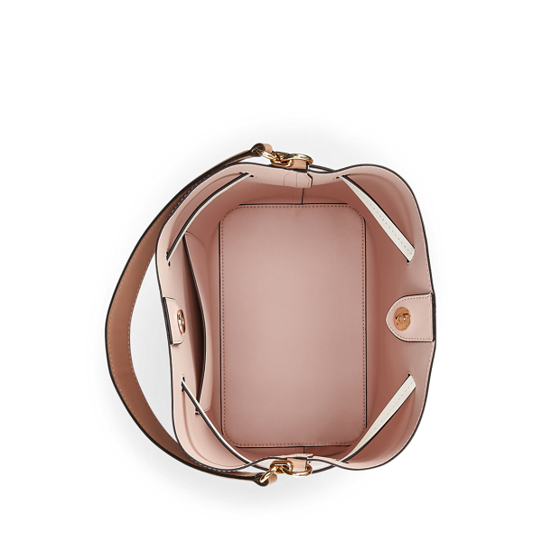 Ballet Pink/Nude/Vanilla Leather Debby Drawstring Bag Lauren 5