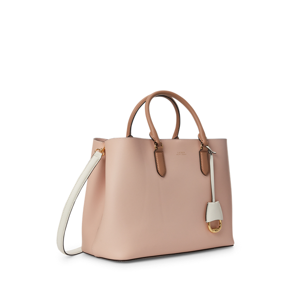 Ballet Pink/Nude/Vanilla Leather Large Marcy Satchel Lauren 2